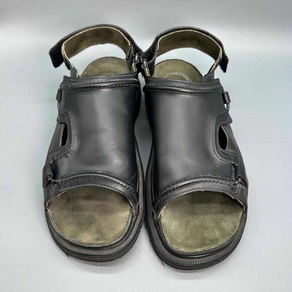 Dr. Martens Vintage Mens Size 12 Black Shoe Leather Sandal Hook and Loop Slip On main image 5